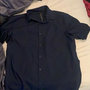 Lululemon short sleeve navy blue button up